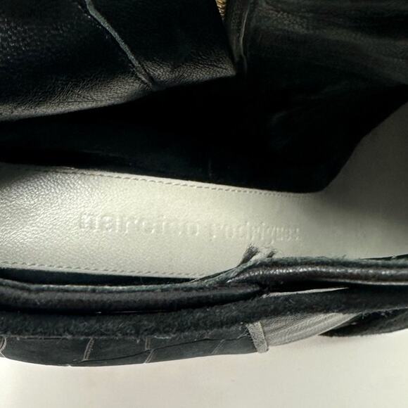 Narcisco Rodriguez Suede Animal Print Ankle Boots Booties - Picture 12 of 14